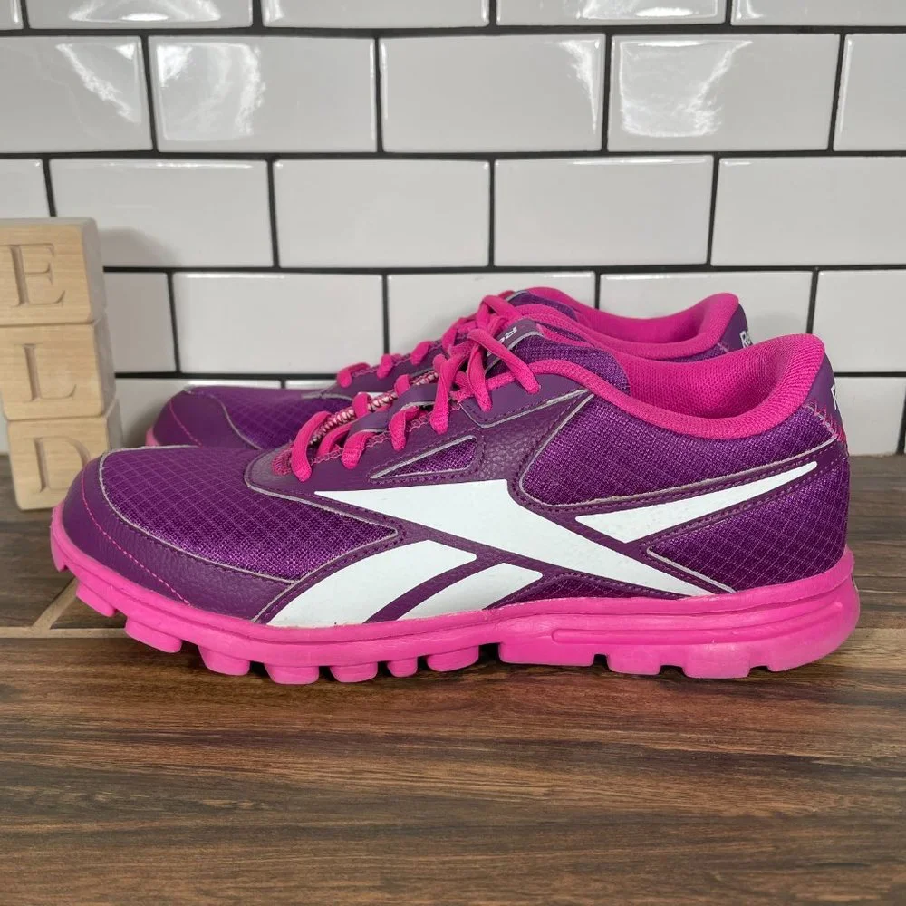 Reebok Yourflex Youth Girl's Size 5.5 Shoes Purple Pink Trainers Sneakers